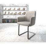 Chaises design DELIFE Greg-Flex gris clair à rayures modernes 