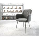 Chaises design DeLife Greg-Flex gris acier en velours 