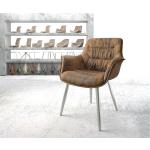Chaises design DeLife Kaira-Flex marron en acier en promo 