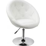 Fauteuil oeuf capitonné design cuir PU chaise bureau blanc FAL09001