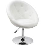 Fauteuil oeuf capitonné design synthétique PU chaise bureau blanc FAL09001