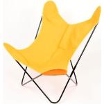 Fauteuils design jaunes en acier à motif papillons contemporains 