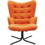 Fauteuils design orange en velours contemporains 