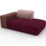 Fauteuil Velours - Rose Bonbon, forme arrondi, grand fauteuil en tissu, bas et profond - 168 x 72 x 107 cm, modulable