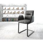 Chaises design DELIFE Vinja-Flex noires en cuir 
