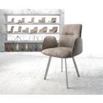 Chaises design DELIFE Vinja-Flex taupe en acier en promo 