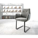 Chaises design DELIFE Zoa-Flex grises en velours 
