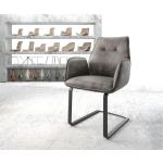 Chaises design DELIFE Zoa-Flex grises en polyester 