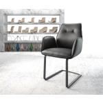 Chaises design DELIFE Zoa-Flex noires en cuir 