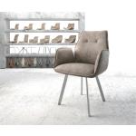 Chaises design DELIFE Zoa-Flex taupe en acier en promo 