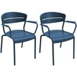 Chaises de jardin aluminium Proloisir bleues en aluminium en lot de 2 