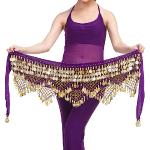 Danses orientales violet foncé à sequins Tailles uniques look fashion pour femme 