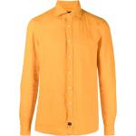 Chemises Fay orange en lin à manches longues classiques pour homme en promo 