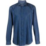 Chemises en jean Fay bleues pour homme en promo 