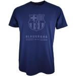 T-shirts bleus en coton à manches courtes FC Barcelona lavable à la main à manches courtes Taille M classiques 