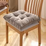 Galettes de chaise grises en velours côtelé 45x45 cm 