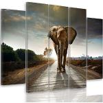 Tableaux design Feeby Frames marron à motif éléphants modernes 