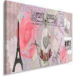 Tableaux design Feeby Frames roses à motif fleurs Tour Eiffel 