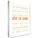Feel Good Art Aie des Rêves Démesurés Toile sur Cadre Mural de Style Moderne/Typographique Orange/Blanc 91 X 60 cm