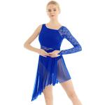 Robes de soirée longues Feeshow bleues à strass respirantes à manches longues Taille XS classiques pour femme 