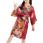 Robes de chambre Feeshow rouge bordeaux en satin look fashion pour fille de la boutique en ligne Amazon.fr 