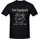 FEIDT meigui Tim Timebomb Runnin Outta Time Graphic T Shirts for Men Crew Neck L