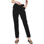Pantalons large noirs en coton mélangé stretch Taille 3 XL look casual pour femme 