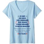 T-shirts de fête d'anniversaire bleus Taille S romantiques pour femme 