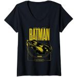 Femme Batman 1989 Batmobile Circle T-Shirt avec Col en V