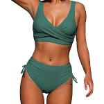 Hauts de bikini verts avec noeuds Taille S look fashion pour femme 