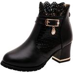 Desert boots noires pour pieds larges à fermetures éclair Pointure 39 look casual pour femme 