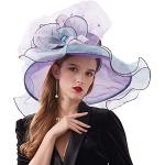 Chapeaux de mariage violets en organza 58 cm Taille 3 XL look fashion pour femme 