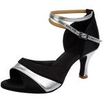Chaussures de tango de mariage argentées en daim à strass légères à boucles Pointure 37 look fashion pour femme 
