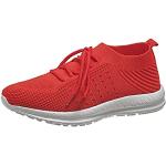 Chaussures de running saison été rouges en velours à strass légères Pointure 38 style ethnique pour femme 