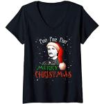 Femme Chemise Retro Santa Hat Edgar Allan Poe - Allen Poe T-Shirt avec Col en V