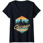 T-shirts noirs en jersey à motif Chicago Taille S look fashion pour femme 