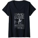 T-shirts noirs à manches courtes David Bowie à manches courtes Taille S classiques pour femme 