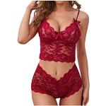 Strings ouverts rouges Taille S plus size look sexy pour femme 