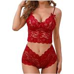 Strings ouverts rouges Taille L plus size look sexy pour femme 