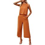 Tailleurs pantalon de mariage orange à paillettes Taille L plus size look fashion pour femme 