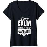 Femme Evangelist Faith Promotion Evangelist Promotion Evangelist Preacher Evangelist T-Shirt avec Col en V