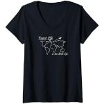 T-shirts noirs imprimé carte du monde Taille S look fashion pour femme 