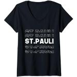Femme Fan et supporter de St Pauli T-Shirt avec Col en V