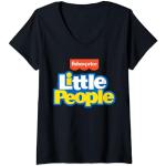 Femme Fisher Price - Logo Little People Stacked T-Shirt avec Col en V