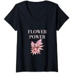 Femme Flower Power Lot de 420 feuilles de cannabis T-Shirt avec Col en V