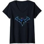 Femme Gotham Knights Nightwing Knight Symbol T-Shirt avec Col en V
