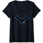 Femme Gotham Knights Nightwing Logo T-Shirt avec Col en V