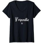 Femme Jacqouille la Fripouille - Replique des visiteurs T-Shirt avec Col en V