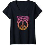 Janis Joplin Peace Art Nouveau T-Shirt avec Col en V