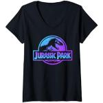 T-shirts noirs à manches courtes Jurassic Park à manches courtes Taille S classiques pour femme 